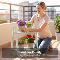 Multitier Display 2-Tier Foldable Ladder Shelf at no coststanding Foldable triangular frame display-areasaving Plant Stand Stable design for Gardeners, Decor aficionados, homeowners, Balcony, Indoor, Living Room, Outdoor