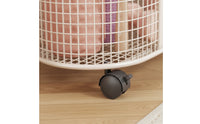 Mesh Storage Cart with Wood Top Compact Rolling Cart with Table Top Space-Saving Rolling Organizer Rack for Yogis, Small Apartment, Fitness Studio