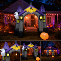 Halloween Haunted House Archway Outdoor Inflatable Arch with Ghost Illuminated Inflatable Arch Giant for Families