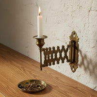 Includes Snuffer Extendable Wall Candle Holder Accordion Arm Candle Sconce Vintage Brass Wall Candlestick for Living Room, Bedroom, Hallway