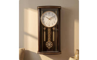 Pendulum Wall Clock Glossy Finish Home Decor Arabic Numerals