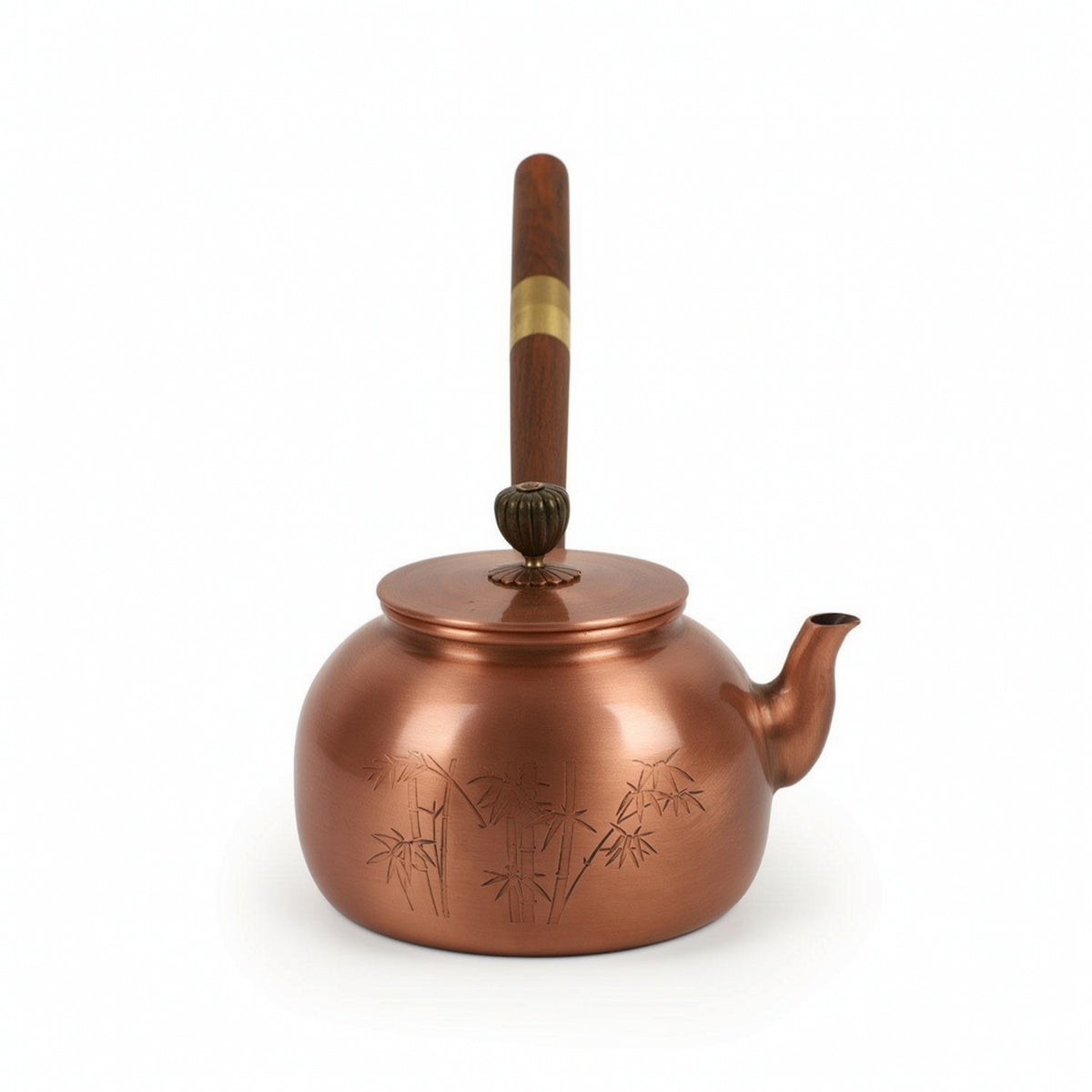 Copper Teapot Handmade Teapot with Wooden Handle Handcrafted Cookware