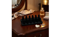 Flocked Double-Layer Jewelry Display Stand Stepped Base Double-Layer Jewelry Stand Velvety Finish Jewelry Storage Black