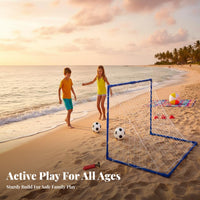 Easy Assembly Kids Soccer Goal Set Sturdy Construction Portable Soccer Goal All-Weather for Families, Beginners