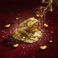 Three Legged Frog Statue Feng Shui Figurine Hand-Polished Abundance Frog Sculpture for Home