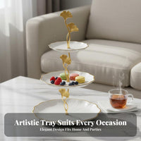Afternoon Tea Stand Elegant Design Multi-Layer Fruit Plate Versatile Use Tiered Serving Stand for Living Room, Coffee Table, Weddings