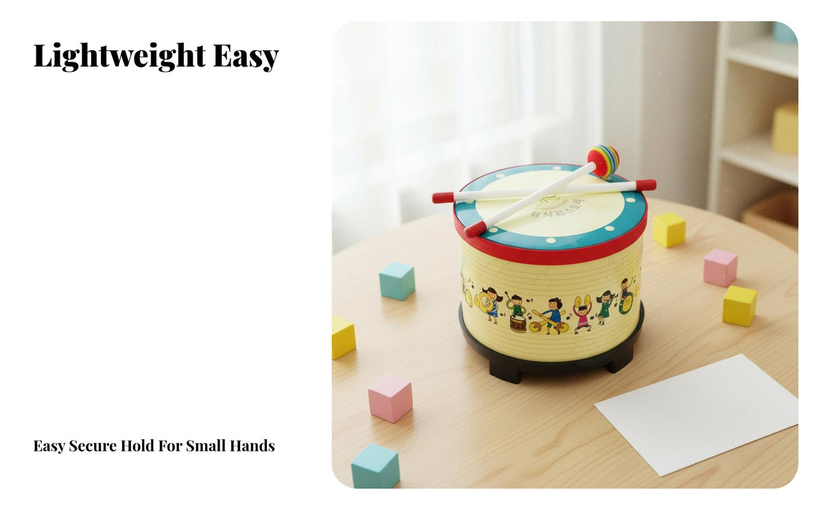 Easy to Play children's Floor Drum with Mallets Includes Accessories Floor Tom Drum Sturdy Percussion Instrument Crisp Sound for Toddlers, Preschoolers, Parents, Music Class, Kindergarten, Preschool, Classroom
