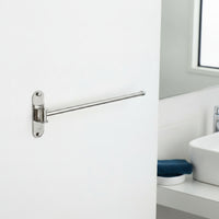 Polished Silver Towel Bar with Rotating Arm Rustproof Swing Arm Towel Bar Heavy Duty Hardware Smooth for Utility Room