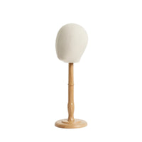 textileCovered Mannequin Head with Wooden Stand Freestanding Mannequin Head Stand Stable Sturdy for Stylists, Retail Counters