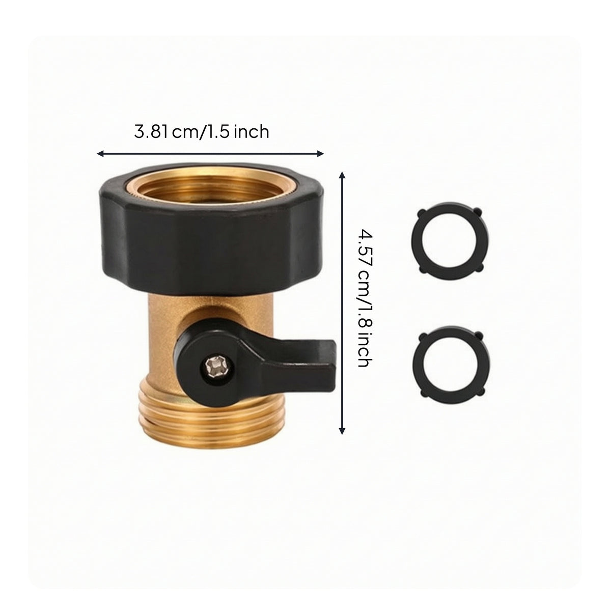 Threaded Garden Hose Shut off Valve with Washers Leak-Proof Garden Hose Shut off Valve Easy to Use Heavy-Duty for Gardeners, Yard, Patio
