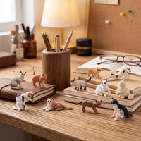 12 Pieces Collectible Cat Figurines Assorted Miniature Cat Figures Tiny Miniatures Painted for Crafters, Desk Decor