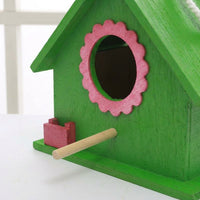 Hinged Roof Bird Boxes for Gardens UK, Pre Assembled Birdhouse for 2 Parakeets, Bird Houses for Garden with Perch and Feeder, Wooden Nest Box