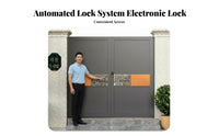 Villa Entrance Door Weather Resistant Modern Courtyard Gate Reinforced Frame Modern Aluminum Security Gate for Garden, Residential Community, Driveway