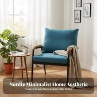 Nordic Design Upholstered Armchair with Wood Frame Minimalist aesthetic Sofa Set Space-Saving Household Furniture Removable and cleanable Cover for Homeowners, Interior Designers, Living Room, Small Apartment, Study, Reception Area