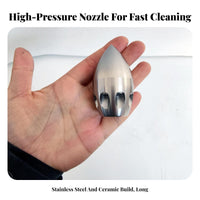 Wear-Resistant Ceramic Jets High Pressure Drain Cleaning Nozzle Powerful Forward Thrust Sewer Jetter Nozzle Plug-and-Play for Plumbers