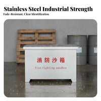 Fire Sand Box Rust-Resistant Stainless Steel Sand Bin Firefighting Supply Cabinet for Officers, Gas Stations, Warehouses