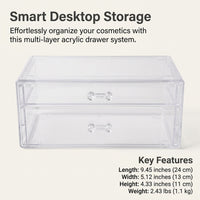 Make Up Organiser Storage with Drawers, Stackable Acrylic Cosmetics Organizer, Multi-Layer Drawer for Vanity Table and Bedroom Dresser