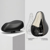 Shock Absorbing Electric Bike Saddle Enlarged Electric Bike Seat Soft Latex Saddle Easy-Install for Commuters