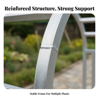 Metal Garden Arch Heavy Duty Vine Support Rust-Resistant Climbing Plant Frame for Vineyard, Backyard, Weddings