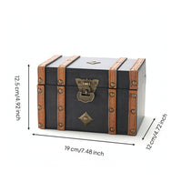 Wooden Keepsake Box with Hinged Lid Rustic Wooden Box with Hinged Lid Antique-Themed Storage Chest for Vanity, Desk, Shelf