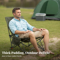 Foldable Design Adjustable Reclining Lounger High Load Capacity Folding Chair Padded Seat Outdoor Furniture Lockable Recline for Beachgoers, Homeowners, Camping, Fishing, Office, Backyard