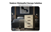 Modern Design Bedside Storage Unit effortless-glidePulling Drawer 3-Tier Bedside Cabinet Space-Saving Nightstand Multi-Functional for Homeowners, Adults, Students, Bedroom, Dorm Room, Office, Bathroom