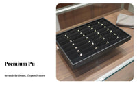 Jewelry Display Tray Multi-Functional Band Holder Tray Soft Textile Jewelry Drawer Organizer Adjustable Compartments for Women