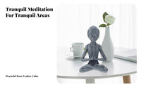 Meditation Alien Figurine Creative Design Meditating Alien Statue Details Extraterrestrial Decor for Meditation Practitioners, Science Fiction Fans