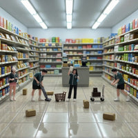 4 Pieces Convenience Store Worker Figurines Painted Worker Figures Tiny Figurines with Costumes for Collectors, Diorama