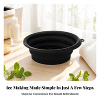 Silicone Cold Facial Bath Bowl Foldable Design Cold Facial Bath Bowl Ribbed Sides Skincare Tool