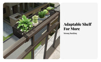 Tool-Free Installation over-the-Railing Hanging rack areaSaving Balcony Shelf Anti-Rust Plant Holder Adjustable Hangers for Apartment Dwellers, Home Decorators, Homeowners, sill ledge, Fence, Patio, Porch
