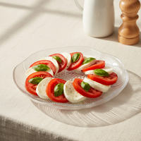 Lead-Free Crystal Glass Fruit Bowl and Snack Plate Set