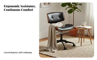 Height Adjustable Upholstered Wood-Frame Task Chair Ergonomic Design Upholstered Bentwood caster luxuriously padded padding pivoting Seat Tilting Function for telecommuting Workers, Students, Study Room, Workspace, Bedroom