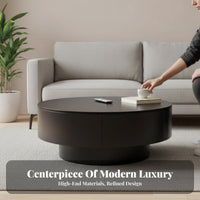 2 Pieces Internal Storage Round Nesting Tables Scratch Resistant Round Nesting Drum Stands Multipurpose Use Coffee Table Set Easy to Clean for Homeowners, Apartment Dwellers, Interior Designers, Small Areas, Lounge Area, Bedroom, Office