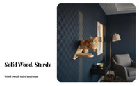 Solid Wood Construction Wall Mounted Cat Steps Space Saving Wooden Cat Climbing Steps Scratch Friendly Easy Installation for Cats, Kittens