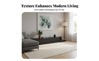 2 Pieces Modern Minimalist and design Extendable TV stand with Coffee Table Space-Saving TV Stand and Table Combo Large Storage Capacity Living Room Furniture Easy Assembly for Apartment Dwellers, property owners, Interior Design aficionados, Lounge Area,