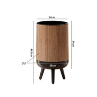 Trash Can with Legs Lightweight Wood Grain Wastebasket Garbage Bin Space-Saving Wear-Resistant for Living Room, Office