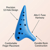 12 Hole Alto Ocarina, Resin Ocarina Instrument, Musical Instrument Gift Adults, Ocarina Hole Alto Student, Ocarina Flute Beginner, Ocarina with Bag