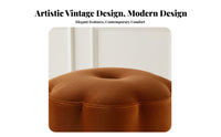 French Retro Design Round Vanity Stool Vintage design Upholstered Seat Multi-Functional Footstool Comfortable padding for Homeowners, Adults, Women, Living Room, Entryway, Bedroom