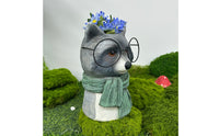 Raccoon Planter Indoor Outdoor Plant Holder Creature Design for Garden Display