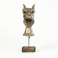 Dog-Themed Welcome Door Chime Antique Vintage Bronze Canine Door Bell Vintage-Style with Welcome Sign for Entryway