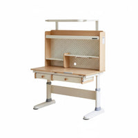 Ergonomic Learning Desk Ergonomic Kids Study Desk Solid Wood Child Homework Station Adjustable Tiltable Desktop Built-in Lamp Student Writing Table Suitable for Students Homework Home