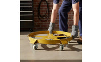 Drum Dolly with Caster Wheels Industrial Steel Drum Dolly Close-to-the-Ground Non Tipping for Factory