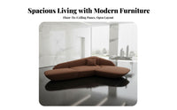 Curved configurable Couch Modern design Lobby Sofa hard-wearing Upholstery Reception Area Seating for Interior Designers, Guests, Sales Center, Lounge, Breakroom