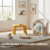 Rounded Corners Molded Plastic Play Table and Chairs Easy to Clean Minimalist Plastic Furniture Set Stable Design kids' Furnishings Multifunctional for Toddlers, Preschoolers, Reading Corner, Kindergarten, Preschool, Daycare