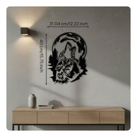 Wolf Metal Wall Art Cut Metal Wolf Wall Art Minimalist Design House Decoration for Living Room, Bedroom