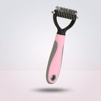 Cat Brush and Pet Hair Remover for Grooming, Stainless Steel Undercoat Rake and Dog Brush, Double-Sided Comb with Ergonomic Handle