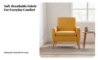 Nordic Design Upholstered Accent Chair Minimalist Design Upholstered Armchair Soft Cushion Single Sofa Comfortable Backrest for Apartment Dwellers, Homeowners, Readers, Living Room, Bedroom, Reading Nook, Balcony