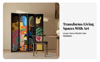 Foldable Design Folding Panel Screen Freestanding Multi-Panel Art Partition Movable Room Divider Modern Design for Homeowners, Interior Decorators, Separateice Workers, Bedroom, Entrance Hall, Studio Apartment, Restaurant