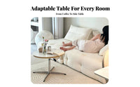 Adjustable Height Round elevatingTop End Table Movable Living Room Furniture Modern Design Space-Saving for Apartment Dwellers, Homeowners, Students, Bedroom, Home Office, Hallway